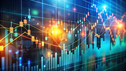 Wall Mural - A Symphony of Financial Data: Navigating the Interplay of Stocks, Bonds, and Commodities  AI Generated
