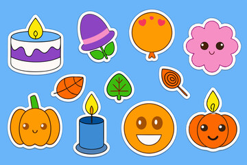 Poster - holidays Set of Halloween stickers Kawaii