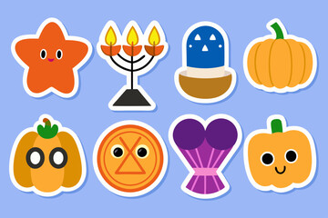 Canvas Print - holidays Set of Halloween stickers Kawaii