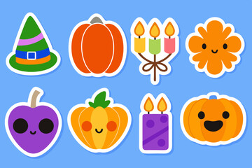 Canvas Print - holidays Set of Halloween stickers Kawaii