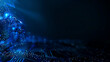 © zhou yan - Abstract blue circuit board background with glowing dots and bokeh lights on dark black background, ideal for digital technology concept designs and modern electronic themes, highlighting connectivity