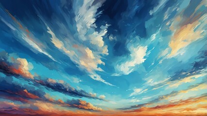 abstract digital glass painting sky theme for backgrou background