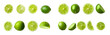 © Oriel-team - Whole and sliced limes isolated on a transparent background