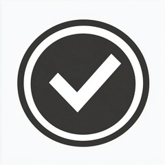 Sticker - Stylized Black Checkmark in a Circular Design