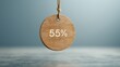 © CHOI POO - Hanging by a Thread: A 55% Discount Beckons on a Rustic Wooden Tag