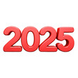 © Shilpi - red 2025 happy new year on Isolated transparent background png. generated with AI