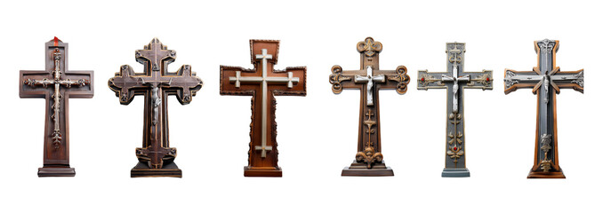 Set of christian cross, Collection of  holy spirit on transparent background. 