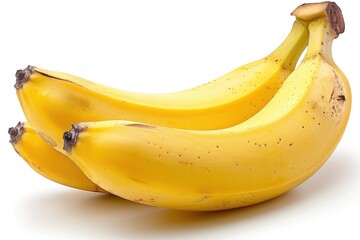 Two Ripe Yellow Bananas Isolated on White Background