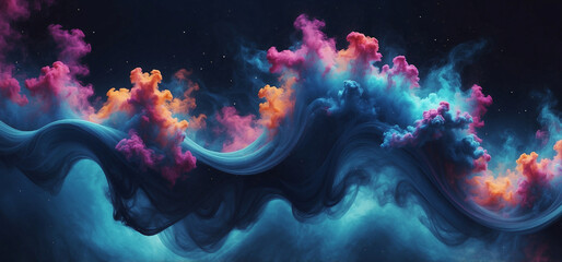 Poster - abstract smoke colorful universe background	