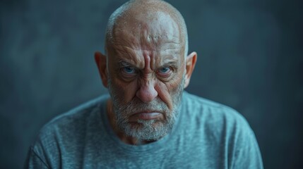 Canvas Print - A close-up of a man's face, showing intense anger. AI.