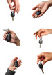 © Oriel-team - Car key with hand holding isolated on a transparent background