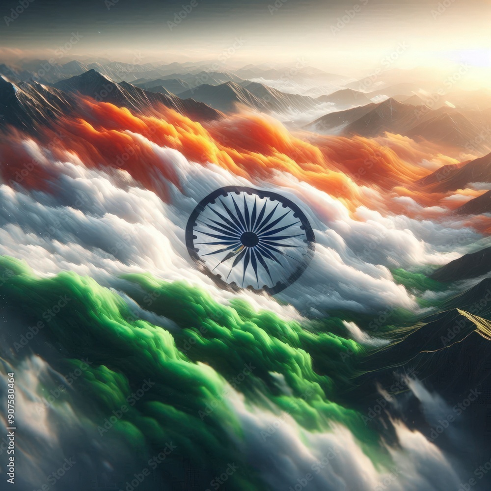 Tricolour Indian flag with Ashok wheel background illustration, 15th ...