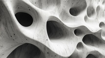 Poster - 3d abstract render of  concrete parametric pattern, Generative AI