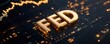 © Naphatson - Gold FED letters on a circuit board background.