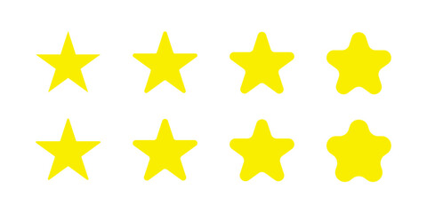 Wall Mural - simple set of gold stars in different shapes isolated on white background. vector icons in flat styl