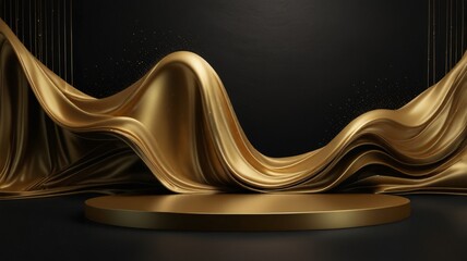 Wall Mural - Abstract background illustration background with ribbon   gold 