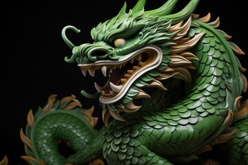 Poster - Dragon Chinese animal green.