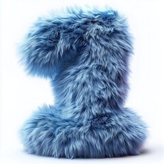 Canvas Print - Whimsical Fluffy Blue Sculpture in Artistic Design