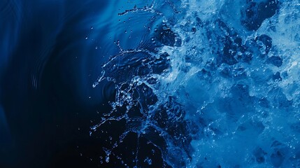 Leinwandbilder - abstract water splash on blue background : Generative AI