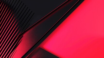 Poster - Black pink red modern abstract background Geometric shape Viva magenta Color 2023 Triangles lines stripes Futuristic Gradient Clock business time concept Bright Minimal Web banner : Generative AI