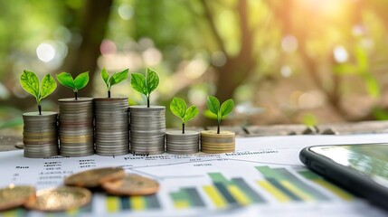 Leinwandbilder - Analysis finance grow graph and market  investment Financial  business planearningssale and strategy Stock market chart exchange financial growth diagram : Generative AI