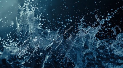 Leinwandbilder - abstract water splash on blue background : Generative AI