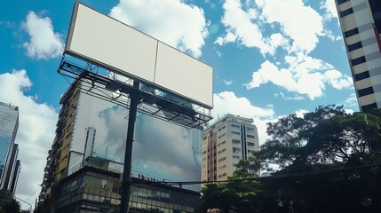 Poster - Billboard blank mock up in the city of Sao Paulo Use this photo day mockup for your outdoor design : Generative AI