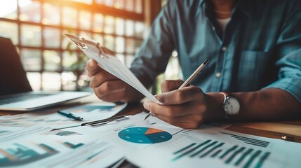 Aufkleber - 2024 business planning and strategy concept Analytical businessman planning business growth 2024 digital marketing profit income economy stock market trends and business 2024 trend : Generative AI