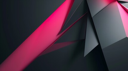 Fototapete - Black pink red modern abstract background Geometric shape Viva magenta Color 2023 Triangles lines stripes Futuristic Gradient Clock business time concept Bright Minimal Web banner : Generative AI