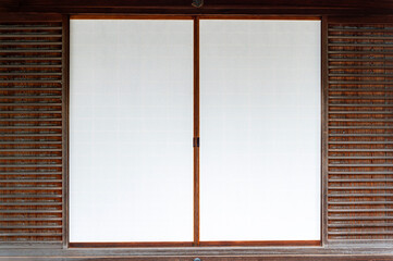 Wall Mural - Traditional Japanese paper sliding doors and wood wall  house background