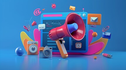 Aufkleber - Digital marketing for promotion of products with social media email website and channel search engineDigital Marketing development and goals strategyAttract organic traffic for big sal : Generative AI