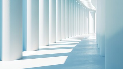 Wall Mural - Abstract background of a corridor with white columns	