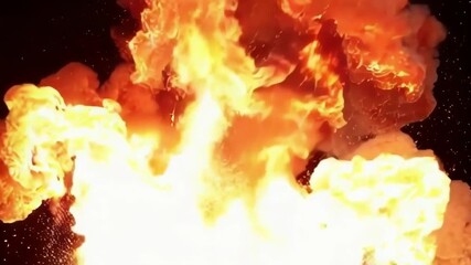 Wall Mural - an intense scene showcasing a vibrant fire explosion with dramatic smoke, emphasizing dynamic motion