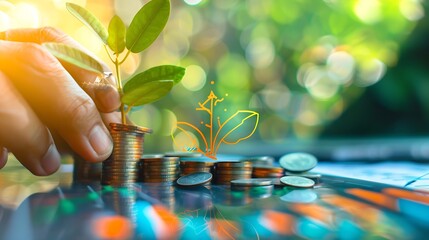 Aufkleber - action business plan targets the new year 2024 growth concept of budget finance goal to success Making a profit in the investment market in growth industry technology the economic anal : Generative AI