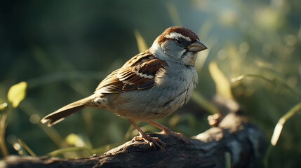 Wall Mural - sparrow on a branch