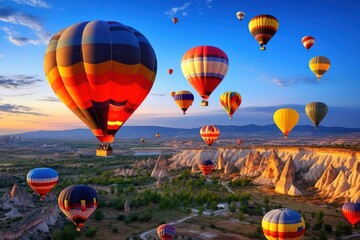 Poster - Outdoors balloon aircraft vehicle.