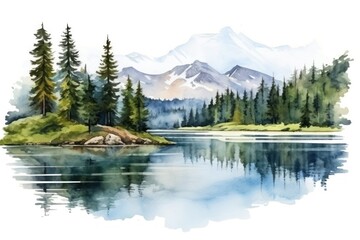 Wall Mural - Landscape lake wilderness outdoors.