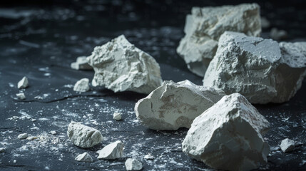 raw lithium samples on dark surfaces