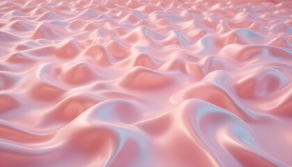 Wall Mural - Abstract image of a smooth, undulating surface resembling waves or a liquid, in a soft, pastel pink color. The image creates a sense of movement and flow.