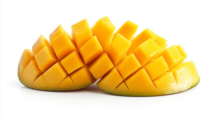 Wall Mural - sliced mango isolated on white background 