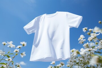 Sticker - T-shirt sleeve flower white.