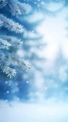 Poster - Pine tree snow backgrounds snowflake.