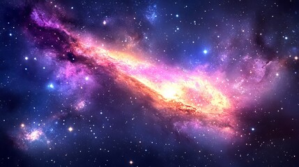 Wall Mural - Colorful galaxy with stars in deep space universe.