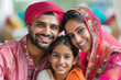 © AJay - Portrait of a happy Indian ethnic family wearing traditional dress