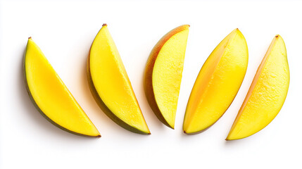 Wall Mural - sliced mango isolated on white background 