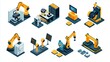 © CreativeVista - Isometric Icon Set of Industry 4.0 Technologies in Smart Manufacturing Plant