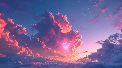 Canvas Print - heart in the sky