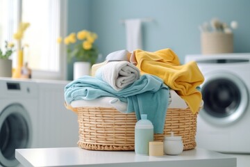 Sticker - Laundry appliance basket room.