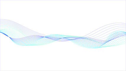 Wall Mural - Abstract colorful blue, pink blend wave lines on a transparent background. Blue wave background. Futuristic technology and sound wave pattern.