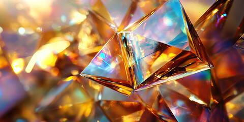 Glass Glisten: A close-up of faceted glass panes, reflecting sunlight in a dazzling display.